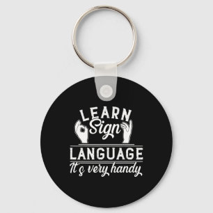 Learn Sign Language Asl Teacher Deaf Awareness  Keychain