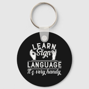 Learn Sign Language ASL Teacher Deaf Awareness  Keychain