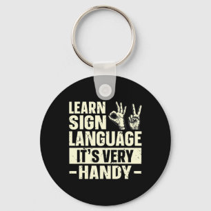 Learn Sign Language It's Very Handy Asl Awareness  Keychain