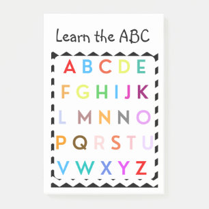 learn the ABC Post-it Notes