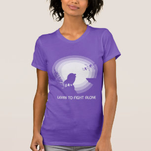 Learn to Fight Alone – Lion Under Moonlight T-Shirt