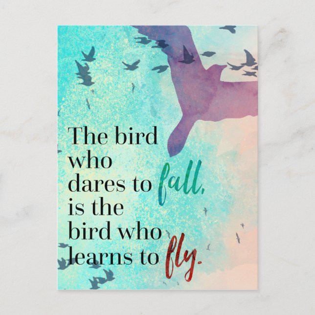 Learn To Fly Quote Postcard (Front)