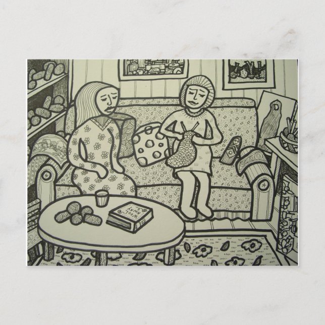 Learn to Knit bt Piliero Postcard (Front)