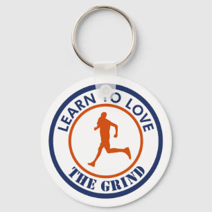 Learn To Love The Grind Running Keychain