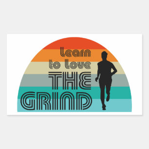 Learn To Love The Grind Running Retro Sticker