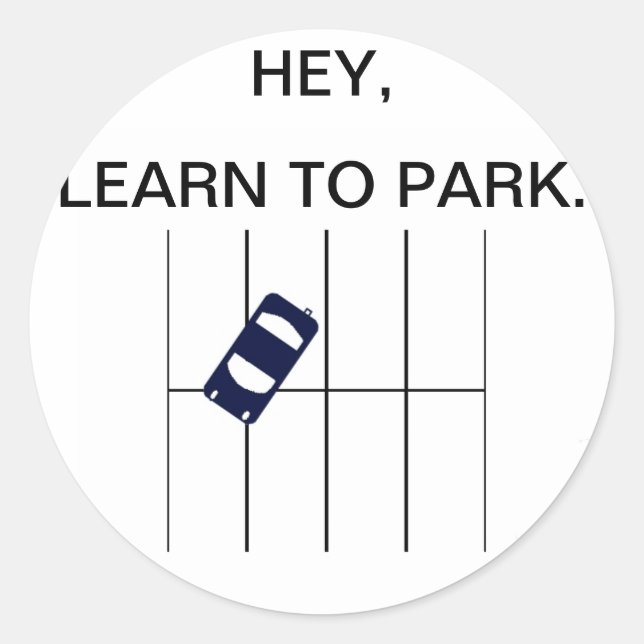 Learn to PARK Classic Round Sticker (Front)