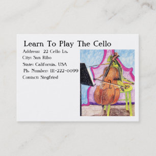Learn To Play The Cello Business Card