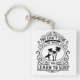 Learn to Surf Keychain