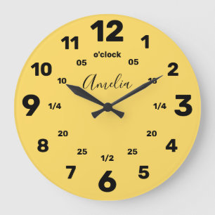 Learn To Tell The Time   Personalized   Name Large Large Clock
