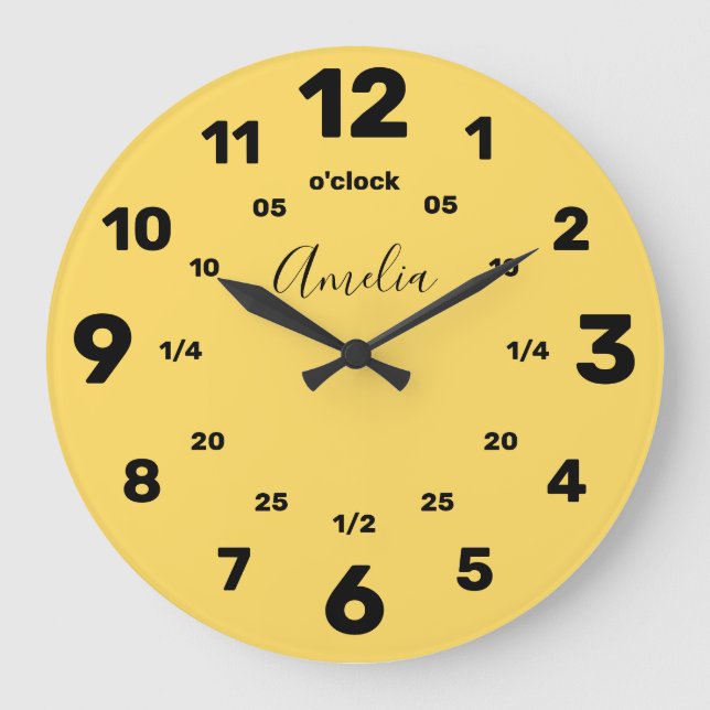 Learn To Tell The Time | Personalized | Name Large Large Clock (Front)