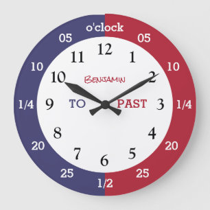 Learn To Tell The Time   Personalized   Name Large Large Clock