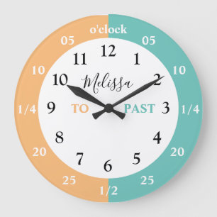 Learn To Tell The Time   Personalized   Name Large Large Clock