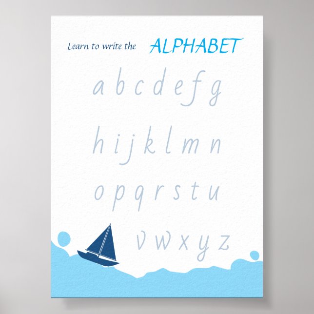 Learn to Write the Alphabet Poster for Kids (Front)