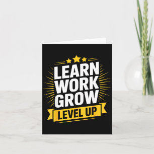 Learn Work Grow Level Up Motivational Growth Insra Card