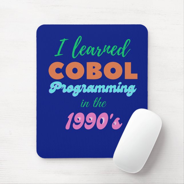 Learned Cobol Programming Language in the 90s Mouse Pad (With Mouse)