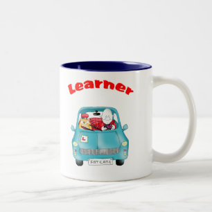 learner, driving test Two-Tone coffee mug