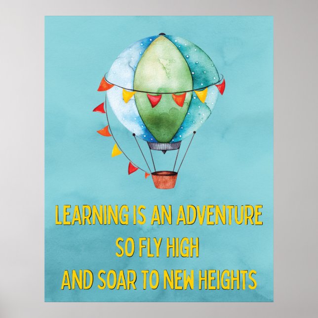 Learning Adventure Teacher Classroom Inspirational Poster (Front)