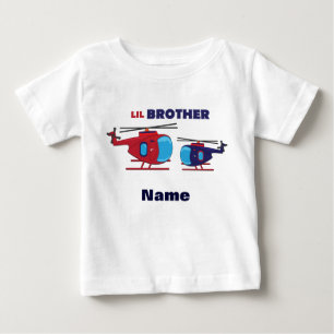 Learning Candy Lil Brother Helicopter Personalized Baby T-Shirt