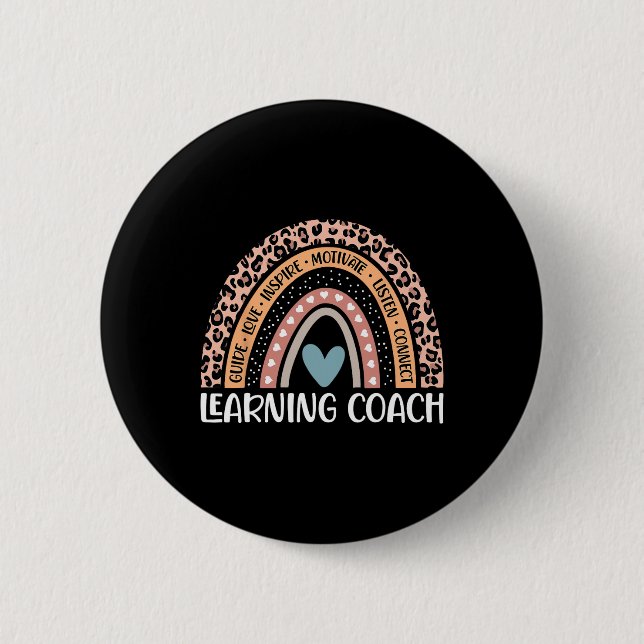 Learning Coach 100th Day Of School Learning Teache 2 Inch Round Button (Front)