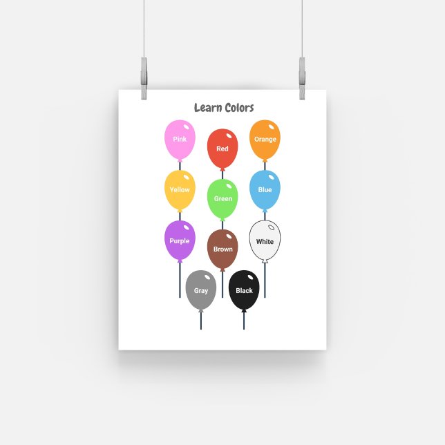 Learning Colours with balloons Poster (Creator Uploaded)