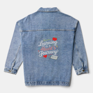 Learning is a heart's journey denim jacket