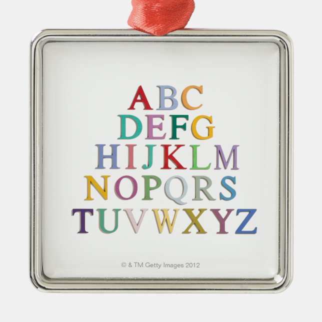 learning, letters, alphabet metal ornament (Front)
