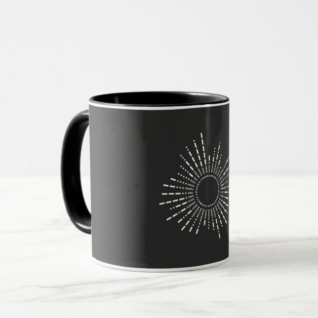 Learning Morse Code & NATO Graphic in Circle Shape Mug (Front Left)