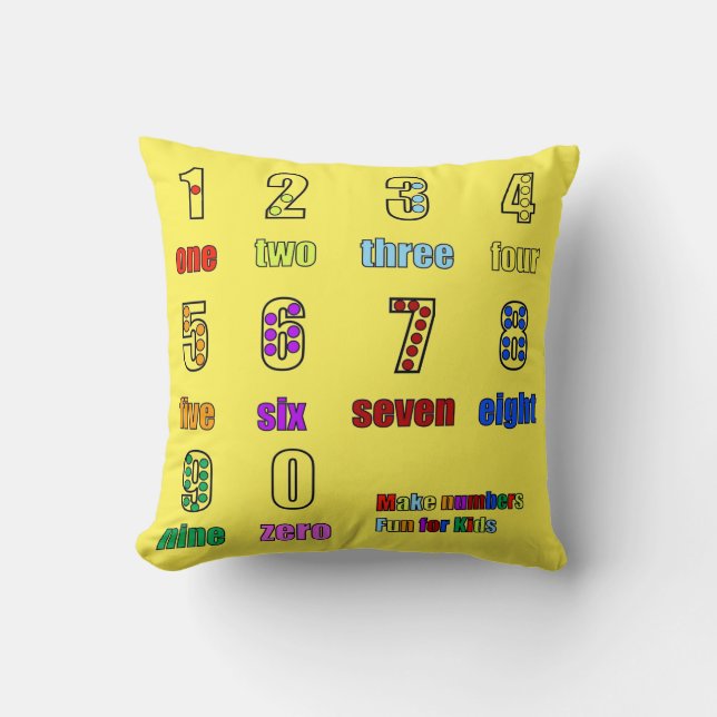 LEARNING NUMBERS FUNTIME THROW PILLOW (Front)