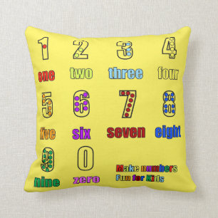 LEARNING NUMBERS FUNTIME THROW PILLOW