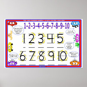 LEARNING POSTER- LEARN NUMBERS 1-10 POSTER