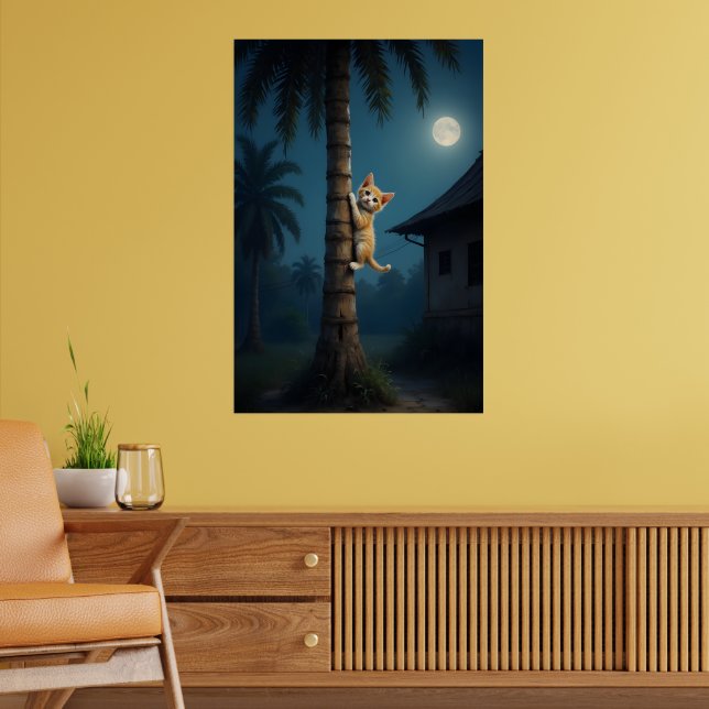 Learning to Climb – Cute Cat Moment Poster (Living Room 2)