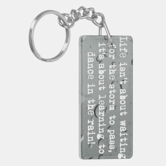 Learning to dance in the rain! Raindrops Photo Keychain (Front Left)