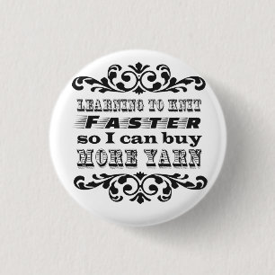 Learning to Knit Faster 1 Inch Round Button