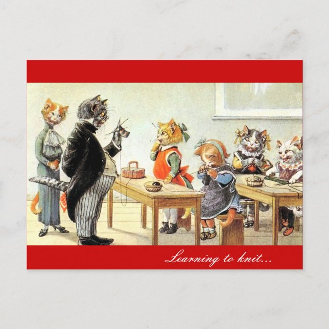 Learning to Knit Postcard (Front)