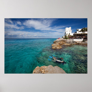 Learning To Scuba Dive, Cozumel Mexico Poster