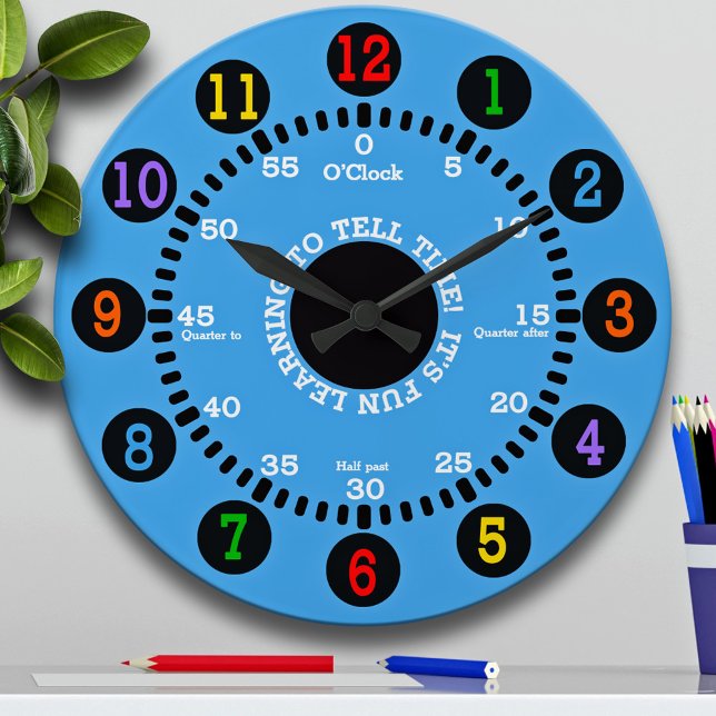 Learning to Tell Time (Blue) Large Clock (Creator Uploaded)