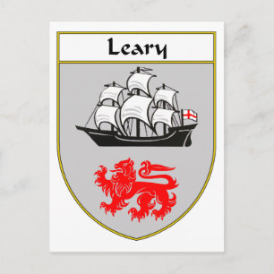 Leary Coat of Arms/Family Crest Postcard