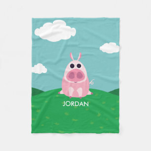 Leary the Pig Fleece Blanket