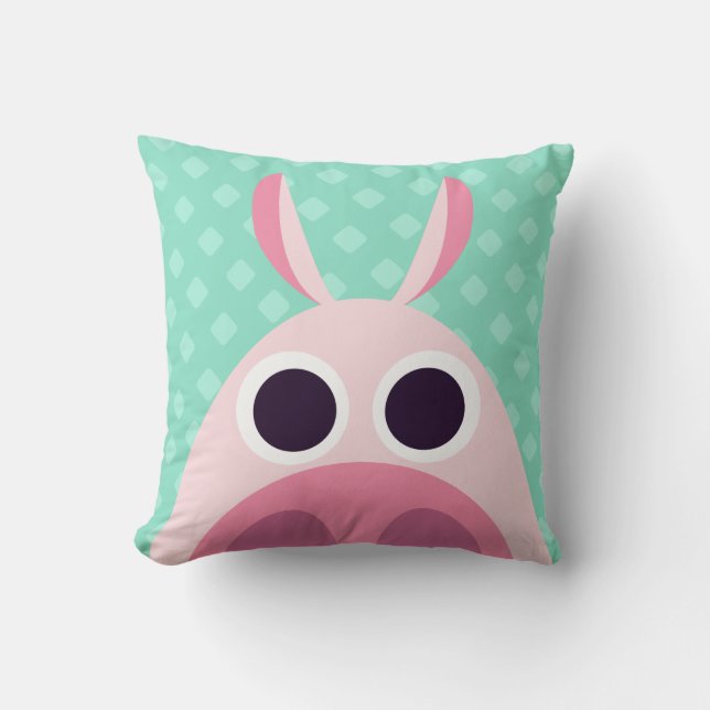 Leary the Pig Throw Pillow (Front)