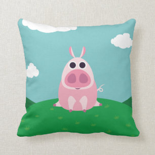 Leary the Pig Throw Pillow