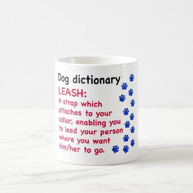 Leash - dog dictionary coffee mug (Center)