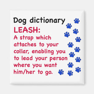 Leash - dog dictionary magnet