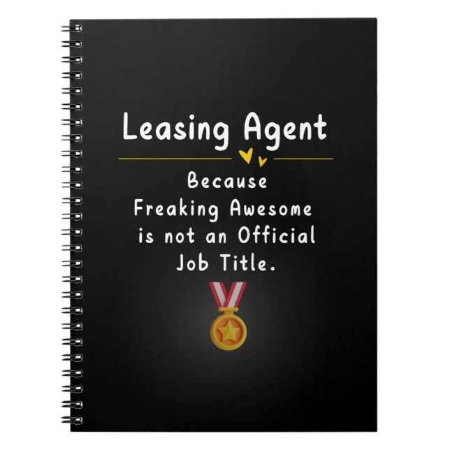 Leasing Agent Because Freaking Awesome Notebook (Front)