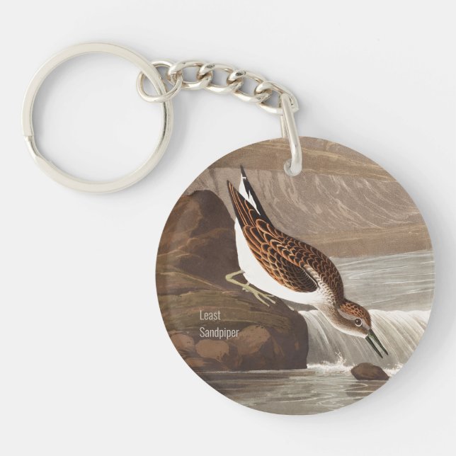 Least Sandpiper, Audubon, Birdwatcher Birder, Bird Keychain (Front)