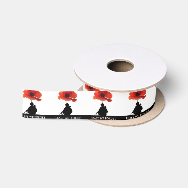 LEAST WE FORGET AFGHANISTAN TROOPER SATIN RIBBON (Spool)