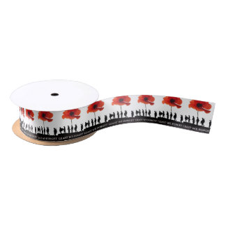 LEAST WE FORGET SOLDIERS MARCHING SATIN RIBBON