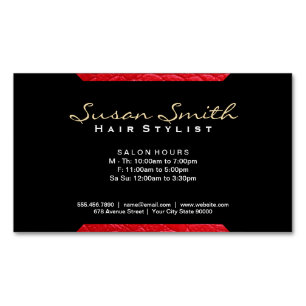 Leather Accent (red)   Chic, Luxe Magnetic Business Card