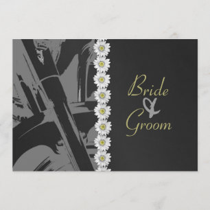 Leather and Daisies Wedding Invitation