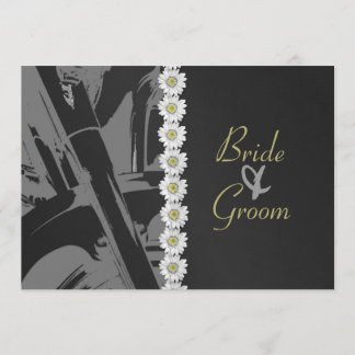 Leather and Daisies Wedding Invitation