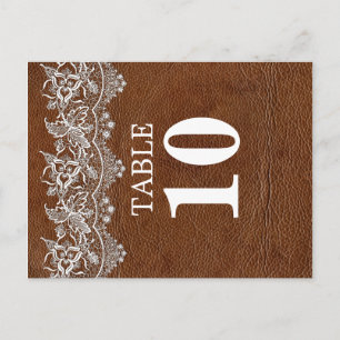 Leather and Lace Look Table Number Card